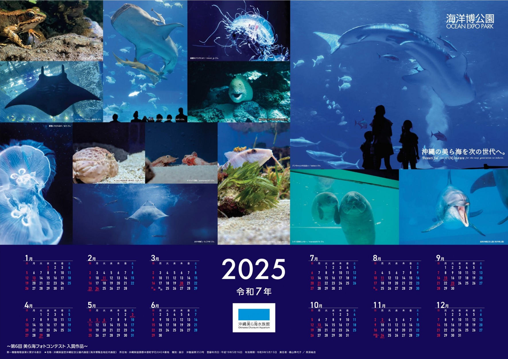 11/1水族館開館22周年記念日に 「2025年オリジナルカレンダー」をプレゼント！(先着順)の画像